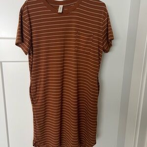 Striped Mahina Brown T-Shirt Dress